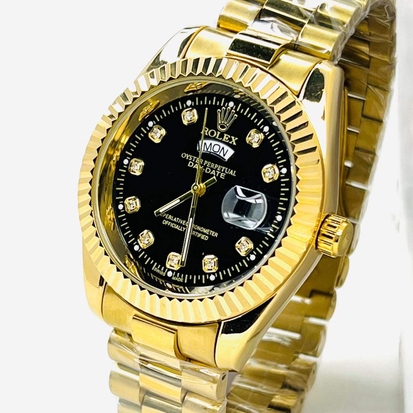 Premium Quality RLX Watches Carry F Golden Black