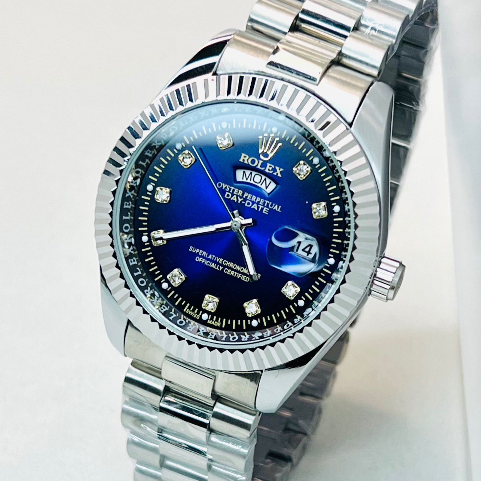 Premium Quality RLX Watches Carry F Silver Blue