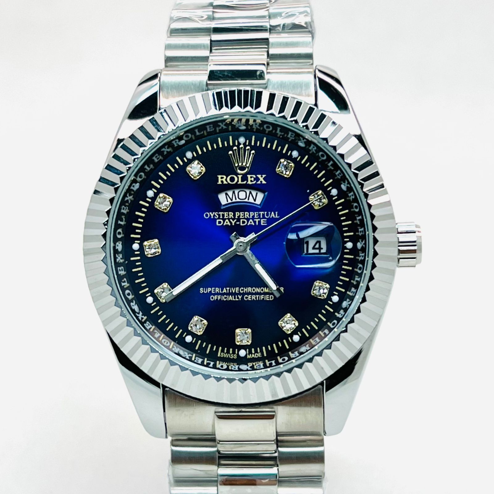 Premium Quality RLX Watches Carry F Silver Blue
