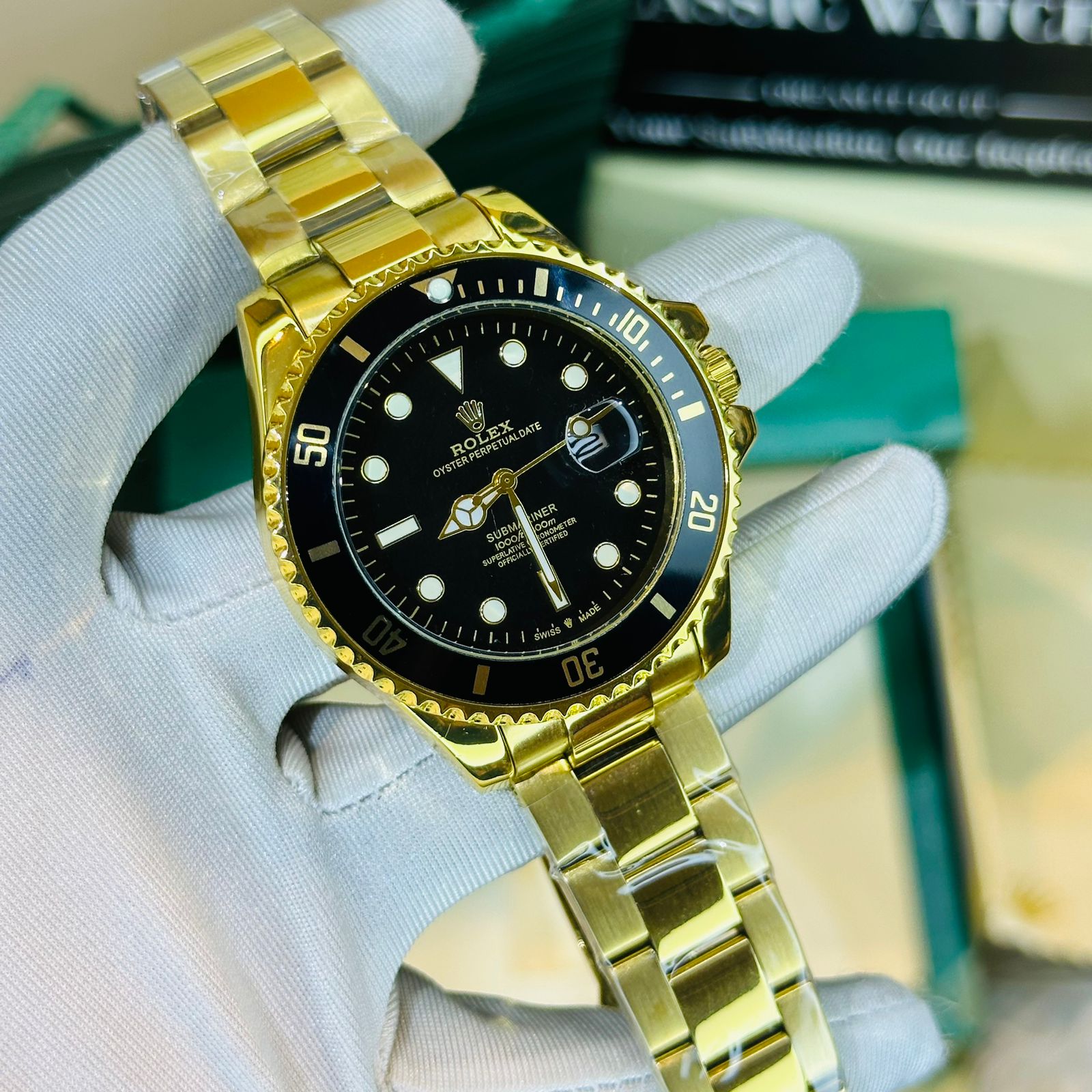 Premium Quality RLX Submariner F Golden Black Watches