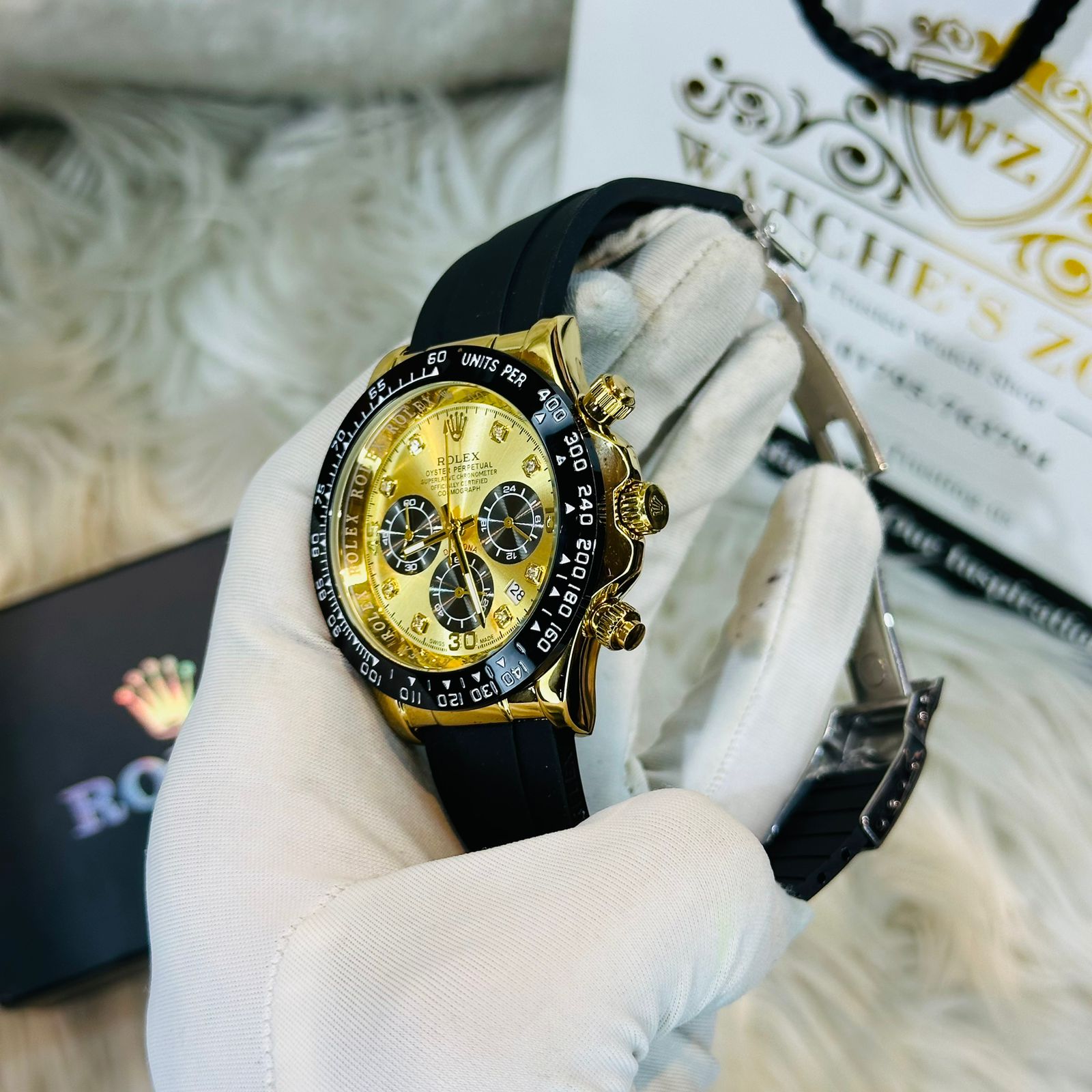 Premium Quality RLX Daytona Gold Belt Watches
