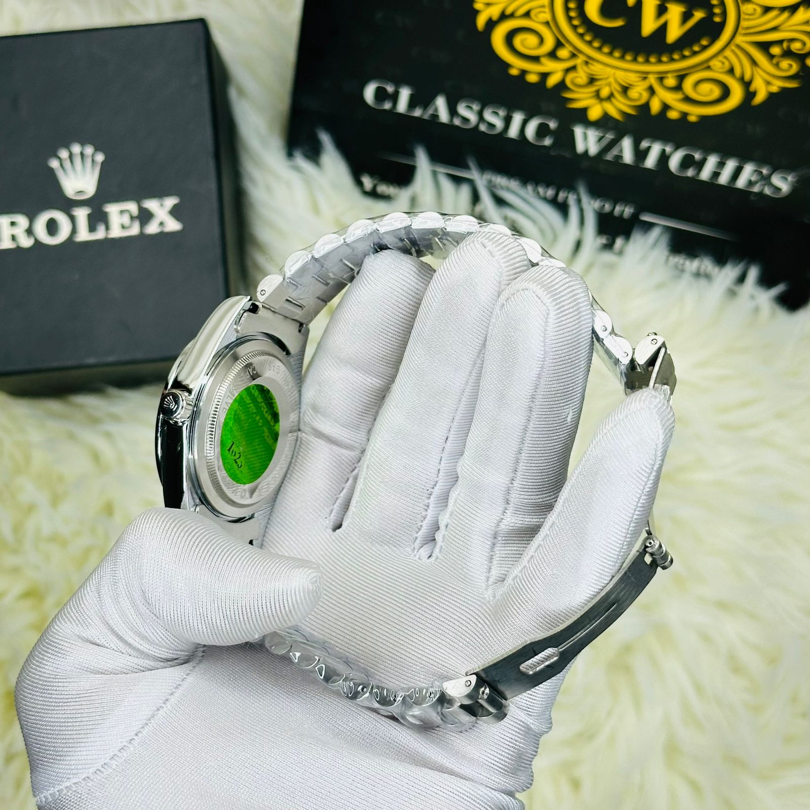 Premiume Quality Arabian RLX Silver Green Watches