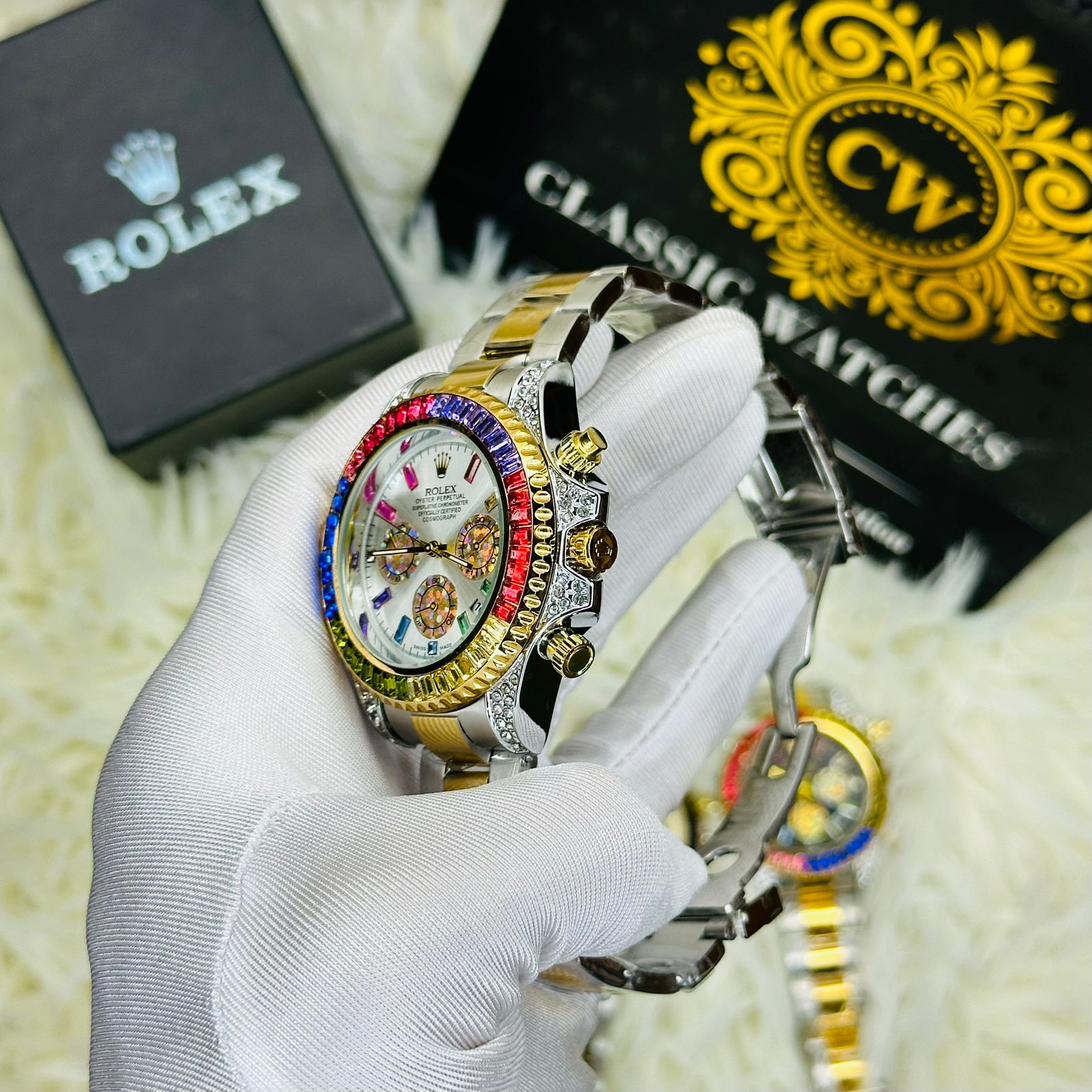 Premium Quality RLX Rainbow White Watches