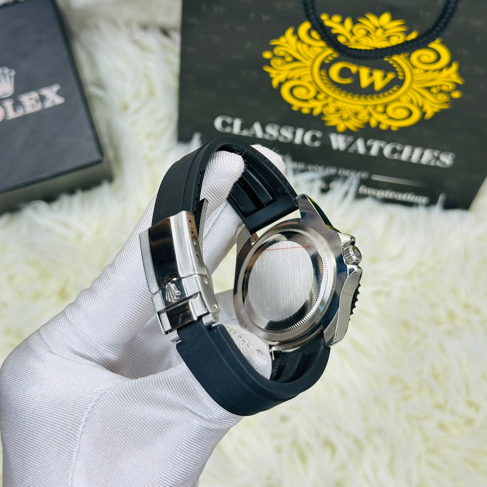 Premium Quality RLX Yach Sub Silver Black Belt Watches