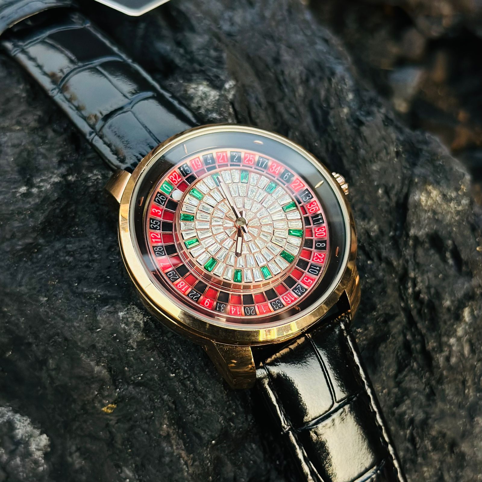 Casino Roulette Watch Rose Body Orginal Leather