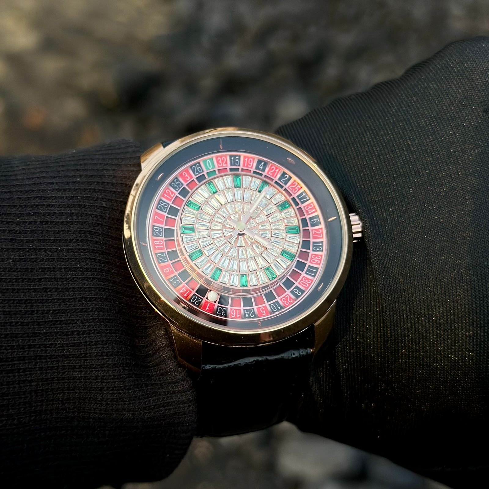Casino Roulette Watch Rose Body Orginal Leather