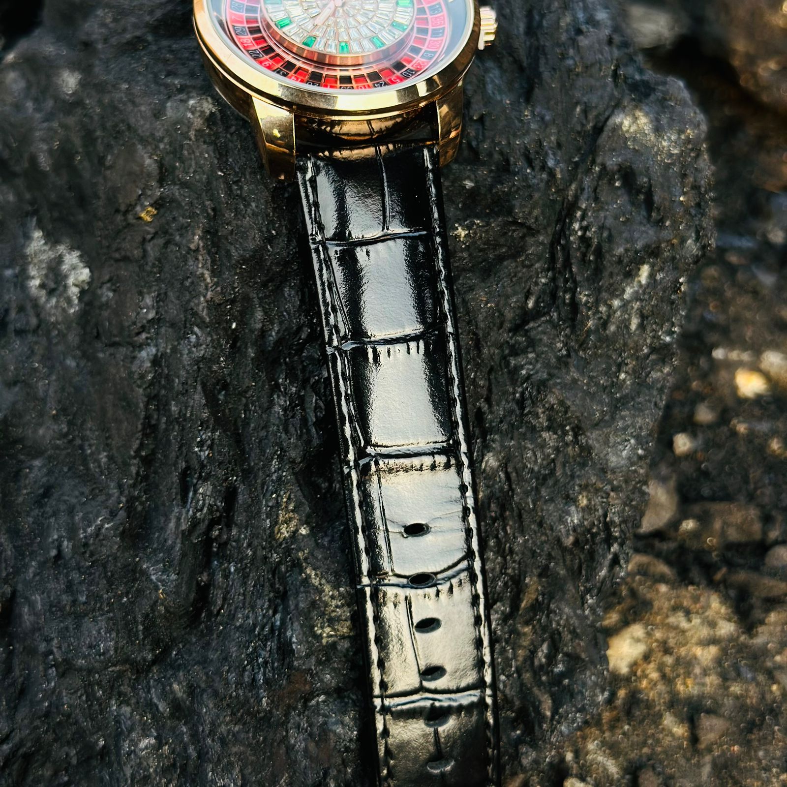 Casino Roulette Watch Rose Body Orginal Leather