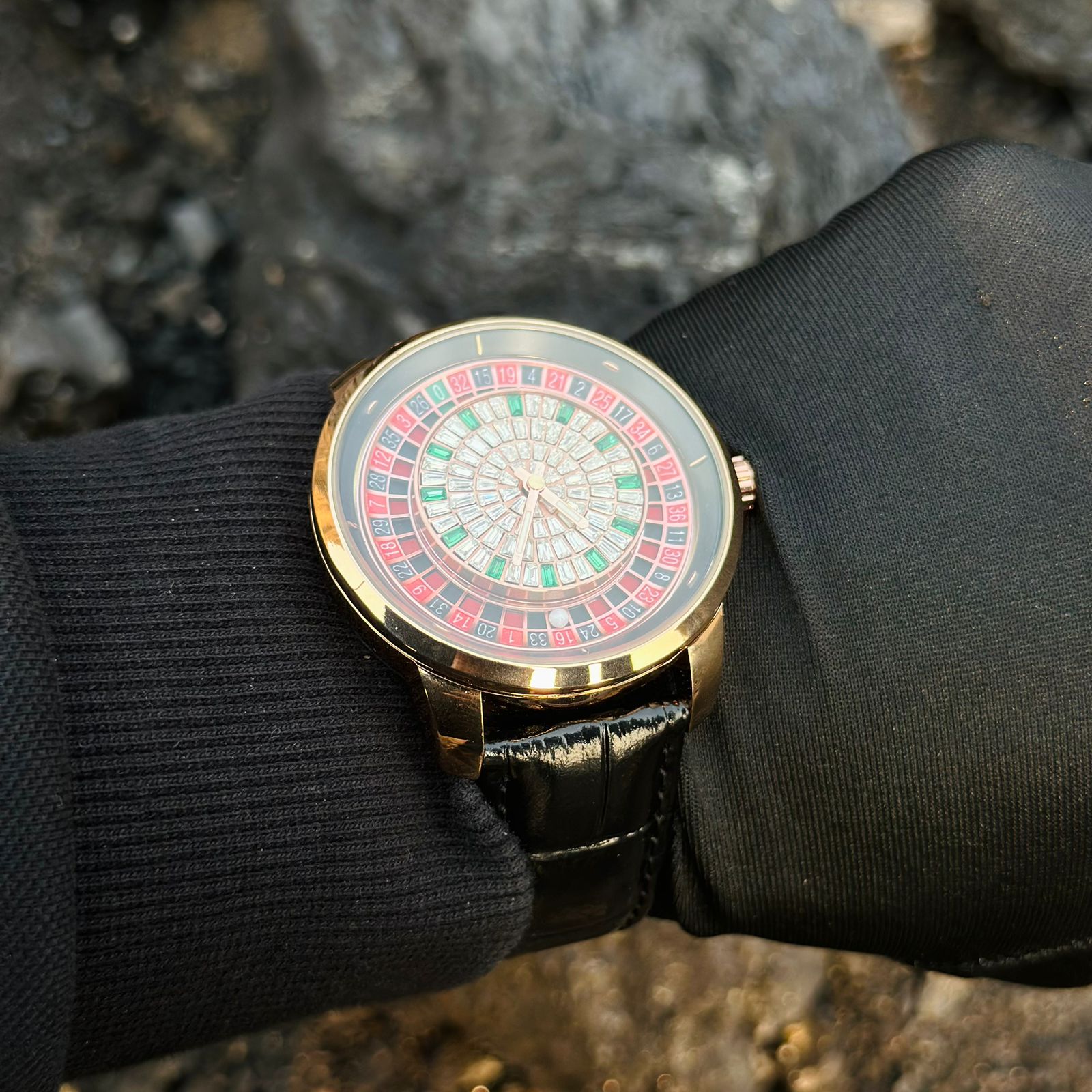 Casino Roulette Watch Rose Body Orginal Leather