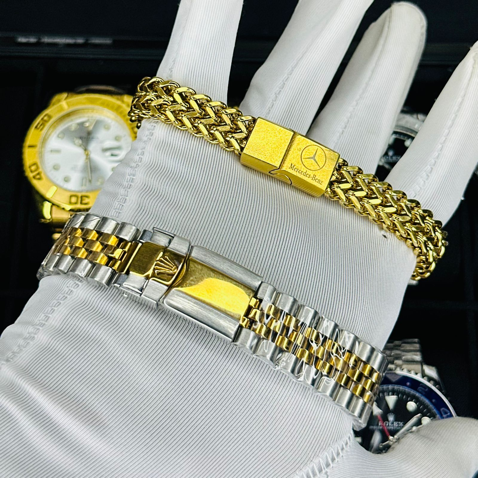 Premium G-M-T-Master II Two-Tone Luxury Watch with Matching Bracelet Combo