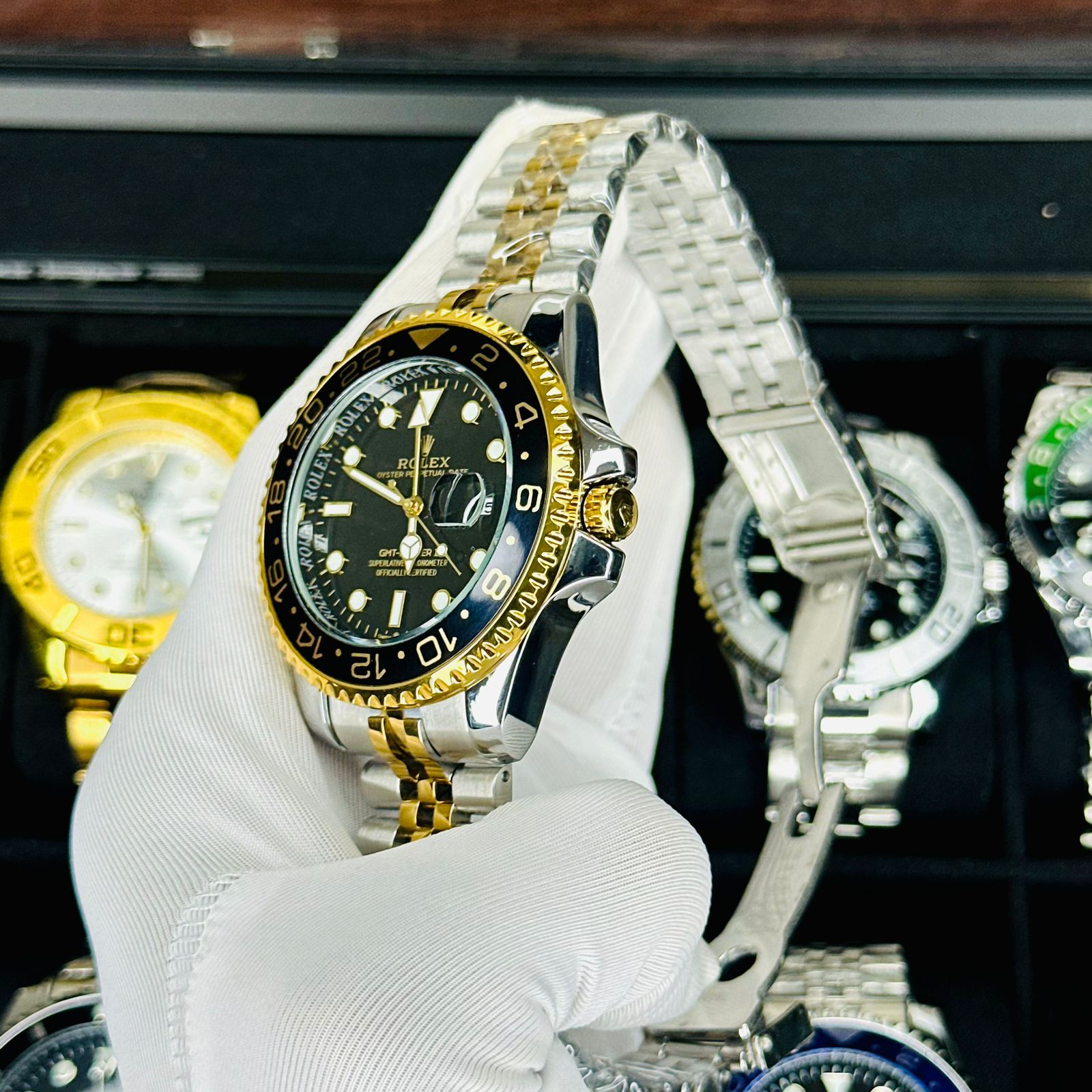 Premium G-M-T-Master II Two-Tone Luxury Watch with Matching Bracelet Combo