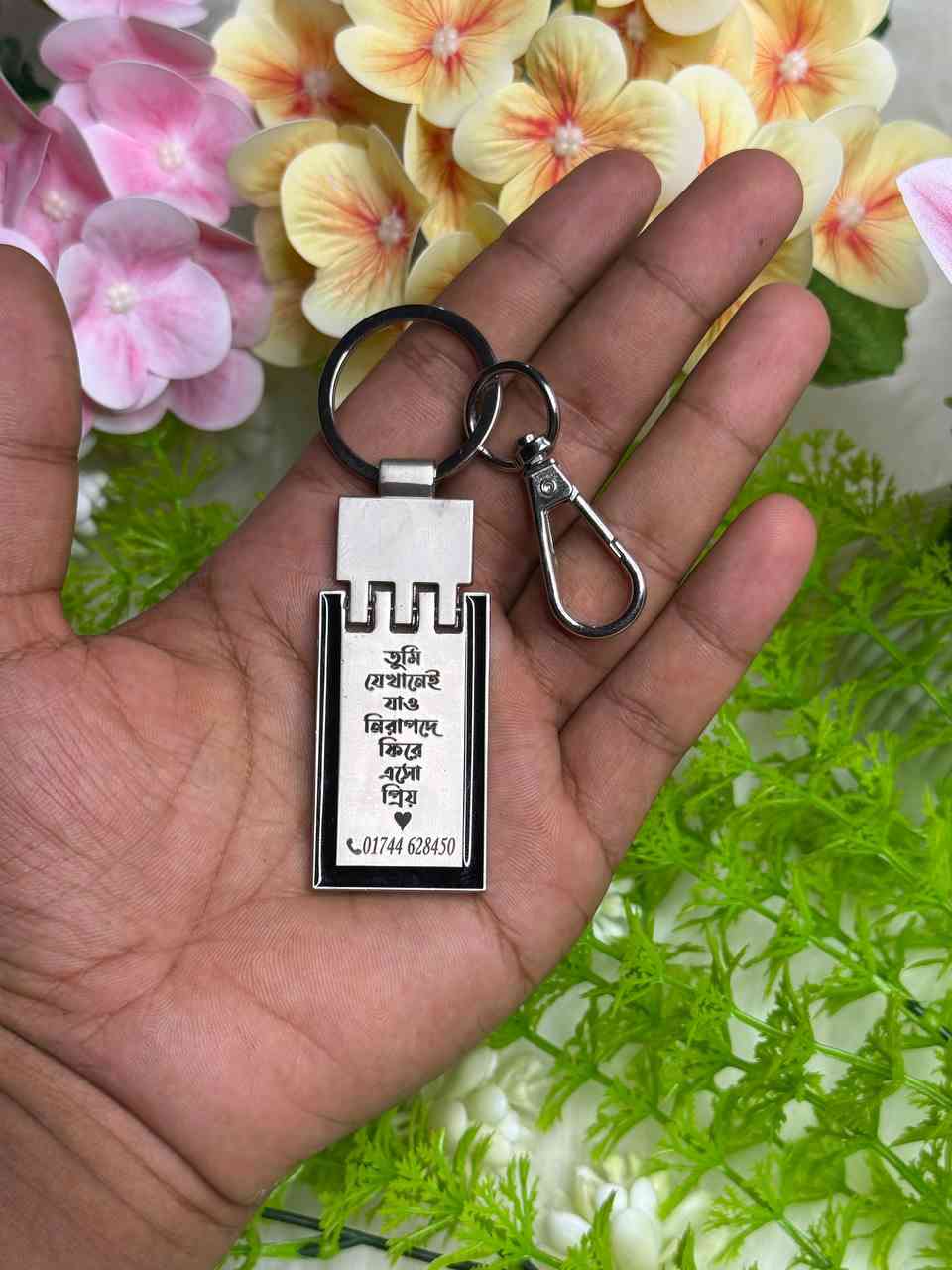 bodar black metal key ring